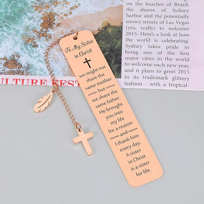 Sisters in Christ Gifts for Women, Religious Birthday Gifts for Women, Secret Sister Gifts for Women Christian, Christian Gifts for Female Friendship, Religious Sister Bookmark, Faith Based Gifts