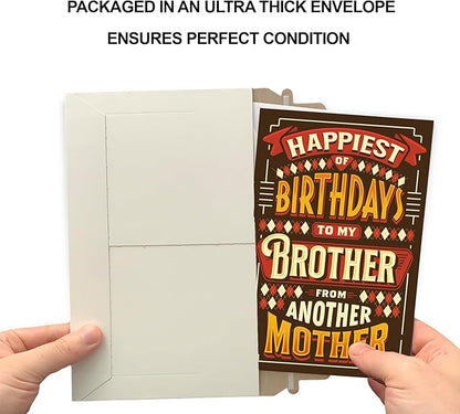 Prime Greetings Brother In Law Birthday Card, Made in America, Eco-Friendly, Thick Card Stock with Premium Envelope 5in x 7.75in, Packaged in Protective Mailer