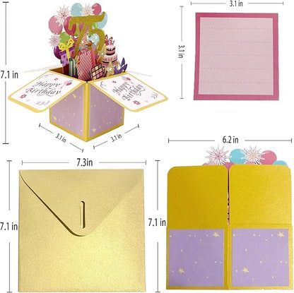 Asmallgf Sweet 75th Birthday Pop Up Card for Women Men, Surprise 75 Years Old Gift for Grandma Grandpa, Humorous 75 Bday 3D Greeting Card for Husband Wife, Best 75 Birthday Gift Idea for Mom Dad