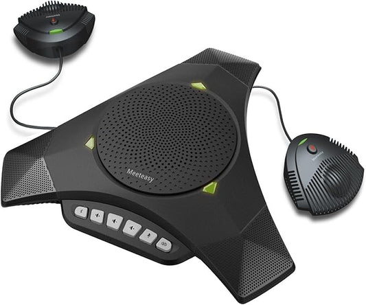 MVOICE8000 EX-B Bluetooth Conference Speakerphone with 2 Expandable Microphones for Web conferencing,360° &16ft Voice Pickup Range,Noise Reduction,Echo Cancellation
