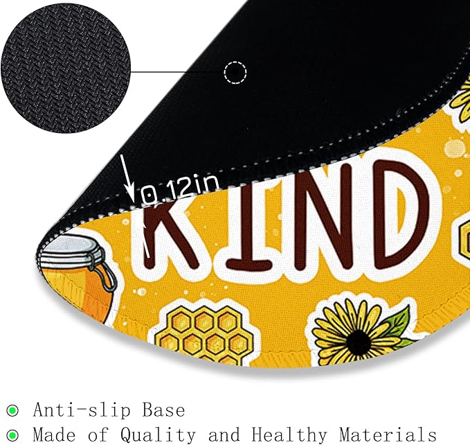 Gctriki Bee Small Mouse Pad with Stitched Edge Non-Slip Rubber Base, Funny Round Mousepads for Desk Computer Gaming Office Laptop, Cute Home Office Decor Desk Accessories Supplies