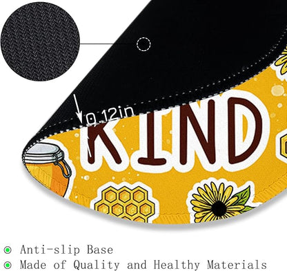 Gctriki Bee Small Mouse Pad with Stitched Edge Non-Slip Rubber Base, Funny Round Mousepads for Desk Computer Gaming Office Laptop, Cute Home Office Decor Desk Accessories Supplies