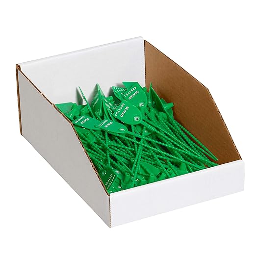 Partners Brand PBINMT824 Open Top Bin Boxes, 8" x 24" x 4 1/2", Oyster White (Pack of 50)