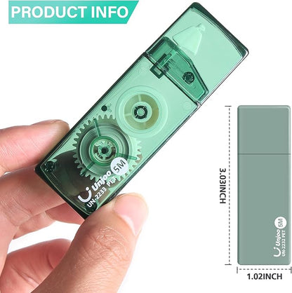 White Correction Tape, Easy To Use Cute Applicator for Instant Corrections, For school, Office Workers (Gradient Green, 5M/196" x 0.2",12pack)