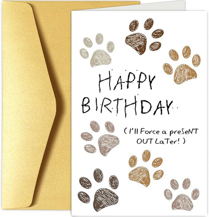 Chenive Funny Birthday Card for Dog Lovers - Cute & Happy Birthday Card for Dog Owners