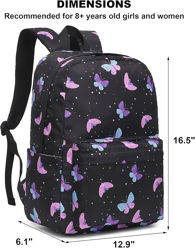 Butterfly School Backpack for Teens Girls, Womens College Bookbags Laptop Backpacks