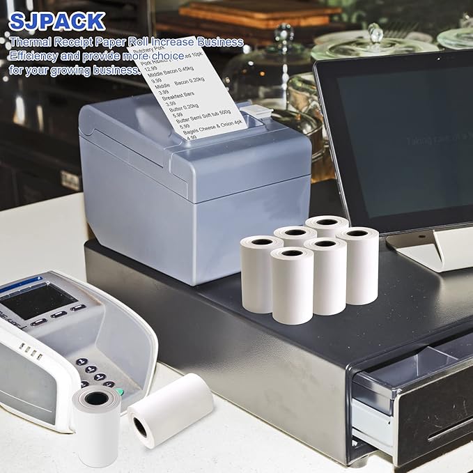 Thermal Paper 3 1/8 x 119ft Pos Receipt Paper, 50 Rolls Cash Register Roll TM-T88 T-20 T-90 SRP-350 370