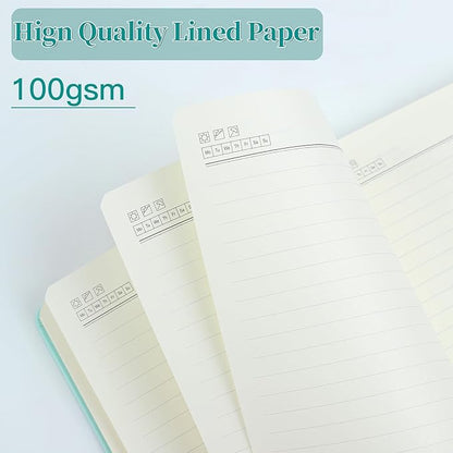 Journal Notebook Journal for Men/Women Journals for Writing A5 180Sheets 360Pages College Ruled Notebook 100gsm Lined Paper Leather Hardcover Journal 5.9'' X 8.4'' (Blue)