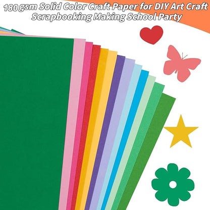 Colored Cardstock Bulk 300 sheets, A4 Cardstock Paper 30 Assorted Colors Construction Paper, Card Stock Printer Paper Scrapbooking Supplies for Diy Crafts Cricut Card Making, 65LB/180 GSM