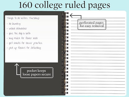 Steel Mill & Co Cute Mini Spiral Notebook, 8.25" x 6.25" Journal with Durable Hardcover and 160 Lined Pages, Leopard