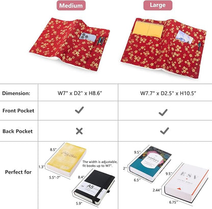 Book Covers with Corner Bookmark - Fabric Dust Jackets for Books - Book Protector for Book Lovers - Book Covers for for Paperbacks,Hardcover,Bibles - Soft Cover Book Sleeve for AA Books