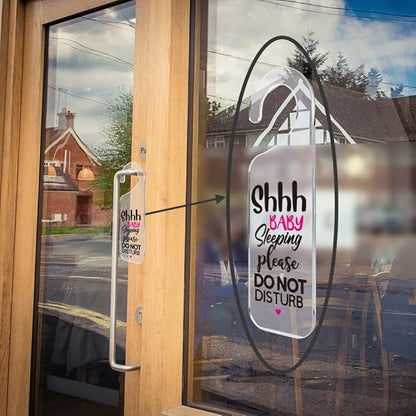 Do Not Disturb Door Sign Engraved Acrylic Hanger Handle Home Decor Acrylic Banner Acrylic Hanging Sign Door Plaque Handmade Office Hanging Sign Baby Sleeping