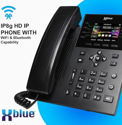 XBLUE QB1 System Bundle with 4 IP8g IP Phones Including Auto Attendant, Voicemail, Cell & Remote Phone Extensions & Call Recording