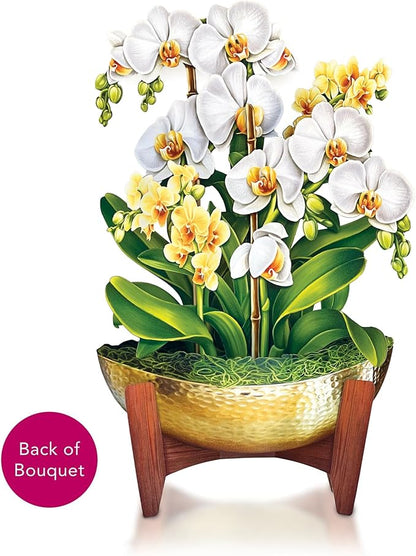 Freshcut Paper Pop Up Cards, Serenity Orchid, 12 Inch Life Sized Forever Flower Bouquet 3D Popup Greeting Card, Birthday Cards, Get Well Gifts, Blank Notecard & Envelope