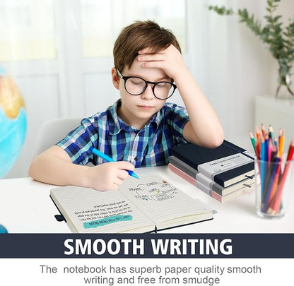 Lined Journal Notebook, 360 Numbered Pages(With page number), Thick Journal for Writing B5 College Ruled Notebook, 100gsm Lined Paper, Leather Hardcover, 9.8'' X 6.9''-Denim Blue