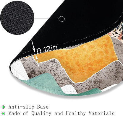 Gctriki Mountain Sunset Round Mouse Pad 8.6 x 8.6 Inch, Funny Small Mousepad for Desk Laptop Gaming, Stitched Edge Non-Slip Rubber Base, Cute Abstract Home Office Decor Desk Accessories Supplies