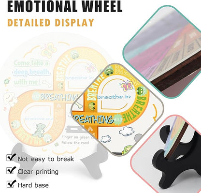 Feelings Wheel, Double-Sided Emotion Wheel with Stand, Counseling Office Must Have, Feelings Wheel Suitable for Therapy Office Decor School Counseling Office Must Have (8Z, 1)