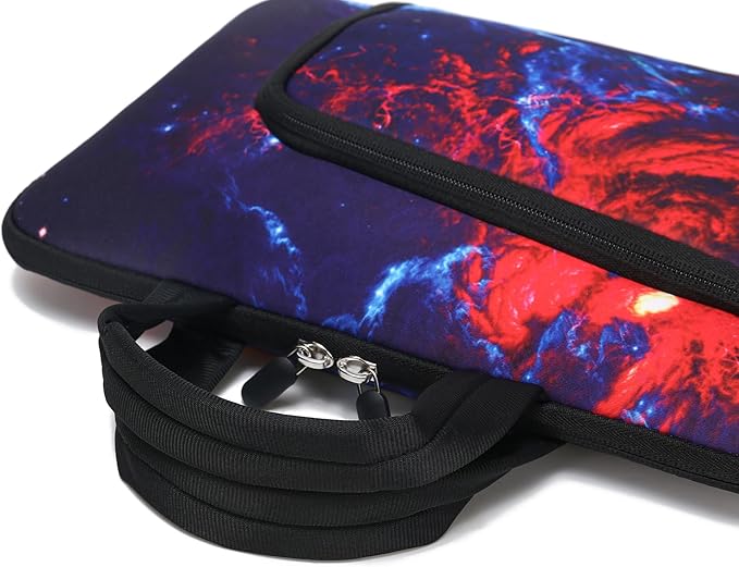 11.6 12 12.5 inch Laptop Sleeve Chromebook Case Ultrabook Case Notebook Sleeve Tablet Case Neoprene Handle Sleeve for Men Women, Two Pockets Fit Apple MacBook Air Samsung Acer HP DELL (Cool Galaxy)