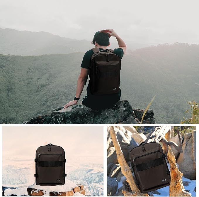 Travel Backpack 17L Lightweight Casual Small Carry-on Daypack 15-inch Laptop Notebook, Underseat Overnight Weekender, Khaki Green