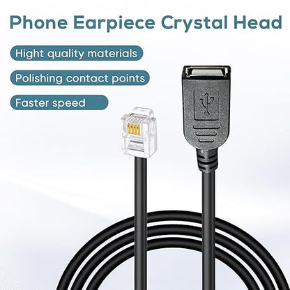 RJ116p4c Male to USB Female, RJ11 to USB Modem Adapter, Used for Telephone Interface Testing Connectors, Telephone Communication, Fax Machines, Modem Adapters (RJ11 to USB 100cm)