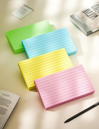 3x5 Index Cards, Colored Index Cards, 200 PCS Note Cards 3x5 Flash Cards, 180GSM Heavy Notecards 3 x 5 Lined, 3 by 5 Pink Index Card Ruled Bulk Pack of Note Cards Flashcards for Studying Taking Notes