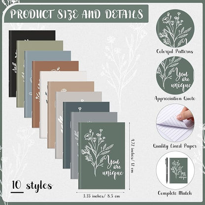 60 Pcs Inspirational Notebooks Motivational Mini Notepads Bulk Aesthetic Mini Notebook with Pen Employees Appreciation Gifts for Social Worker Coworkers Teachers Office (Neutral Colors)