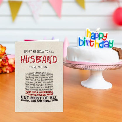 Birthday Card Gift for Husband - Romantic Husbands Birthday Card from Wife,Best Birthday Gifts for Husband,Happy Birthday To My Husbands
