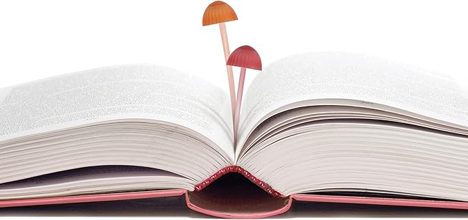 Genuine Fred Magic Sprout, Mini-Mushroom Bookmarks - Set of 4 - Two Sizes & Colors - Soft, Flexible Silicone - Fun Stocking Stuffer, Gift for Book Lovers, Teachers, Back to School - Cottagecore Decor