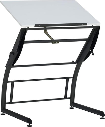 SD STUDIO DESIGNS Triflex Drawing Table, Sit to Stand Up Adjustable Office Home Computer Desk, 35.25" W X 23.5" D, Charcoal Black/White