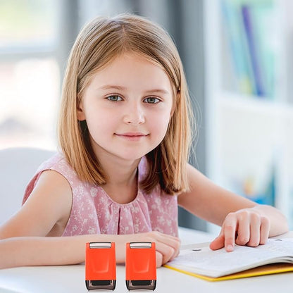 Sherr 2 Handwriting Line Stamp Roller Dashed Handwriting Lines Practice Roller Stamp for Kids, Teachers Kindergarten Education Classroom Back to School Need(2.72 x 2.44 x 1.54 Inch,Orange)