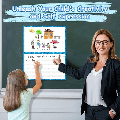 Giant Magnetic Dry Erase Handwriting Paper for Classroom Whiteboards – Reusable Writing Chart with Lined Paper Design, Perfect for Handwriting Practice, Homeschooling, and Teacher Essentials