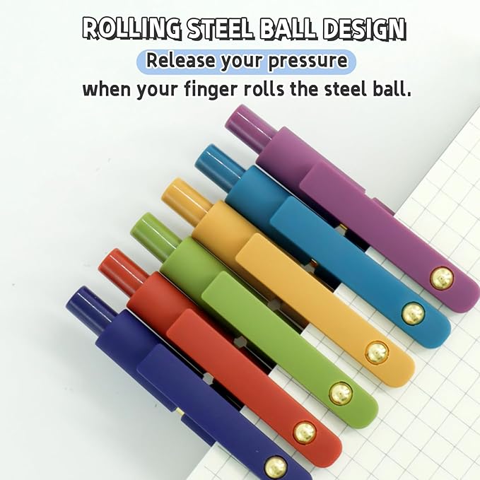 UIXJODO 6 Pcs Gel Pens 0.5mm Quick Dry Black Ink Pens Fine Point Smooth Writing Pens, Cute Office and School Supplies Gifts for Women Teacher Students (6 Pcs Vintage Gold)