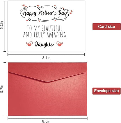 Cute Mother’s Day Card for Daughter, 1st Mothers Day Card for Daughter, Funny Mothers Day Gift from Mom, Mother's Day Card To Beautiful And Truly Amazing Daughter