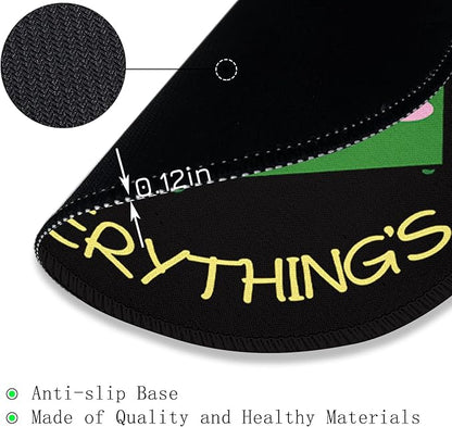 Dumpster on Fire Round Mouse Pad 8.6 x 8.6 Inch, Cute Funny Mousepad for Laptop Gaming, Stitched Edge Non-Slip Rubber Base, Home Office Decor Desk Accessories, It's Fine I`m Fine Everything is Fine