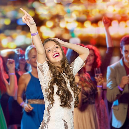 Henoyso 600 Pcs Saturday Paper Wristbands Event Wristbands Paper Bracelets Wristbands Numbered Waterproof Party Wristbands for Events Day of The Week(Purple)