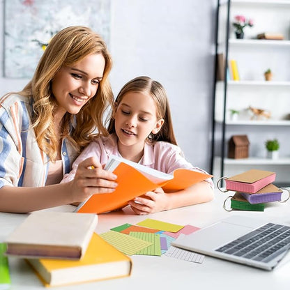 1000 PCS Index Cards 3x5 Inches Colored Flash Cards with Ring, Punched Lined Flashcards Ruled Index Cards Notecards Study Cards Heavy Note Cards for Studying, Learning, School, College, Memory