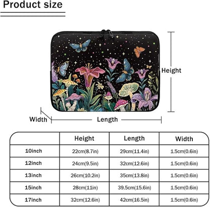 Butterfly Flower Laptop Sleeve for Women 15 inch Lap Top Case Portable Laptop Protector Zippered Pouches with Humanize Design Computer Carrying Case Star Briefcase