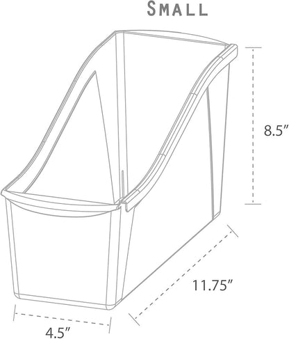 Storex Small Book Bin – Interlocking Plastic Organizer for Home, Office and Classroom, STEM Yellow, 6-Pack (71112A06C)