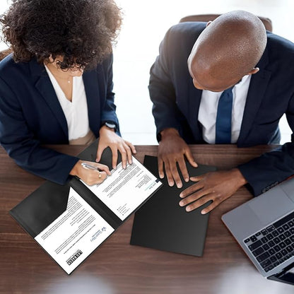 60-Pack Plastic Folders with Pockets,2-Pocket Poly Folders Holds 8-1/2" x 11" Paper for School/Office/Home, Black