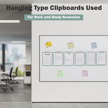 Plastic Clipboards 6 Pack, A4 Deep Green Clip Board 8.5x11 for Classroom, Students, Kid, Woman, Size 9" x 12.5" with Low Profile Clip, Office & School Supply