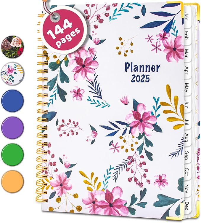 Academic Planner 2025, Daily Weekly and Monthly Planner, Jan. 2025 - Dec. 2025, Calendar Planner with Monthly Tabs, Planning Organize Notebook for Work, 8.5'' x 6.2''