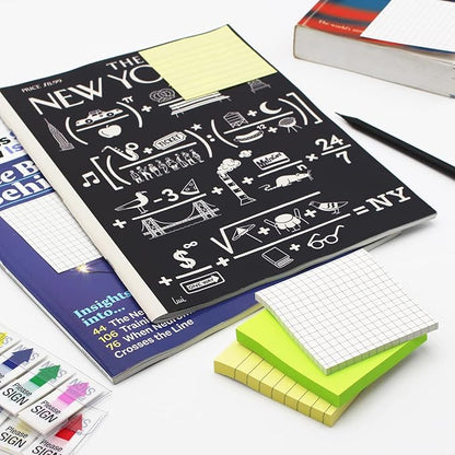 (8 Pad) Lined Sticky Notes,3x3 Inch, Self-Stick Notes, Easy to Post for School, Office, Notebook, Pastel Yellow Color Pads/Pack