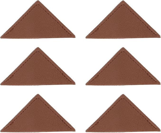 uxcell 6Pcs Leather Square Bookmarks, Corner Bookmarks Book Marks Page Markers Cute Page Clip for Men Women Teacher Reader Book Lover Writers (Brown)