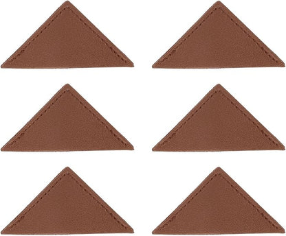 uxcell 6Pcs Leather Square Bookmarks, Corner Bookmarks Book Marks Page Markers Cute Page Clip for Men Women Teacher Reader Book Lover Writers (Brown)