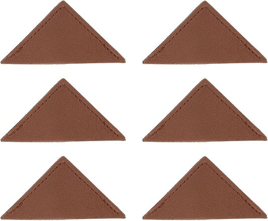 uxcell 6Pcs Leather Square Bookmarks, Corner Bookmarks Book Marks Page Markers Cute Page Clip for Men Women Teacher Reader Book Lover Writers (Brown)