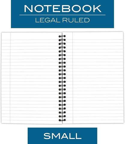 Cambridge Business Notebook, Legal Ruled, 5" x 8", Small, Wirebound, 80 Sheets, Black (06074) (Pack of 2)
