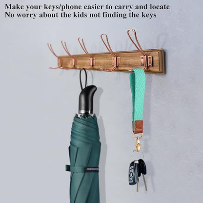 Fishent Stretchy Wristlet Keychain,Braided Cute Wrist Lanyards for Keys, Key Chain Holder for Women Men, Wrist Strap Keychain for Car Keys Phone Camera Wallet ID Badges Card (Lake Blue)