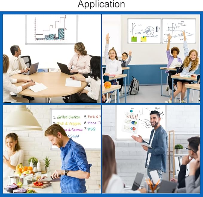 DEVELOP Magnetic Dry Erase Board 18x24 Inch, Small Aluminum Frame Wall-Mounted Whiteboard with Detachable Marker Tray, Hanging Writing Board for Home Office School Classroom