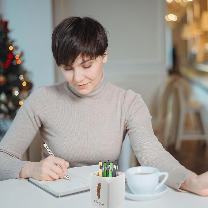 Zonon 38 Pieces Rubberized Ballpoint Pen with Stylus Tip Stylish Metal Pen Capactive Styli with Soft Rubberized Grip, Black Ink for Most Devices(Charming Colors)