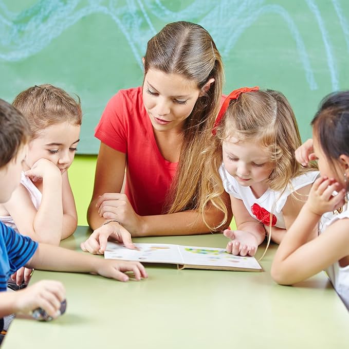 YOKIVE 4 Pcs Bookmark Magnifier with Ruler, 3X Magnifying Ruler | Magnifying Sheet, Great for Reading Small Fonts Maps Books (Green, 7.48-Inch)